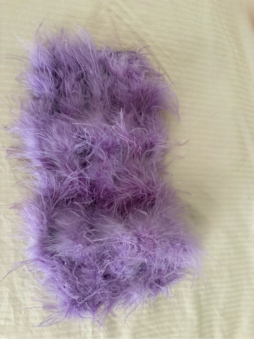 12th Tribe Lilac Feather Trim Crop Top